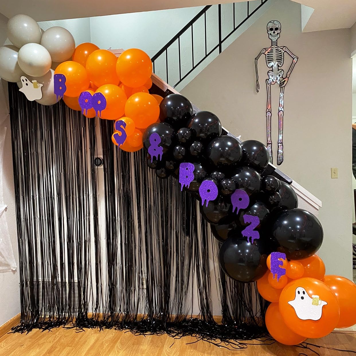 ADOINBY Black and Orange Balloon Arch Kit, 140Pcs Black Orange Latex Balloon Garland kit, 18 12 10 5 Inch Different Size Balloons for Halloween Birthday Baby Shower Thanksgiving Day Party Decorations