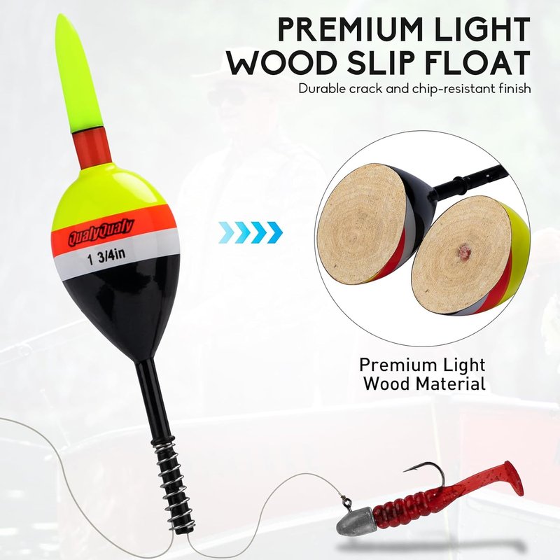 Lighted Slip Bobbers - 4PCS Glow in the Dark Fishing Floats | Spring Bobber for Crappie & Walleye Fishing