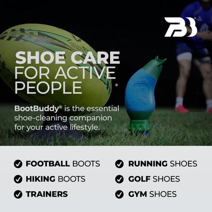 BootBuddy Shoe & Boot Cleaner Brush – Footwear Cleaning Kit for Hiking Boots, Golf Shoes, Football Boots, Running Shoes & Wellies – Cleans Mud, Dirt & Stains in Minutes – As Seen on Dragons’ Den
