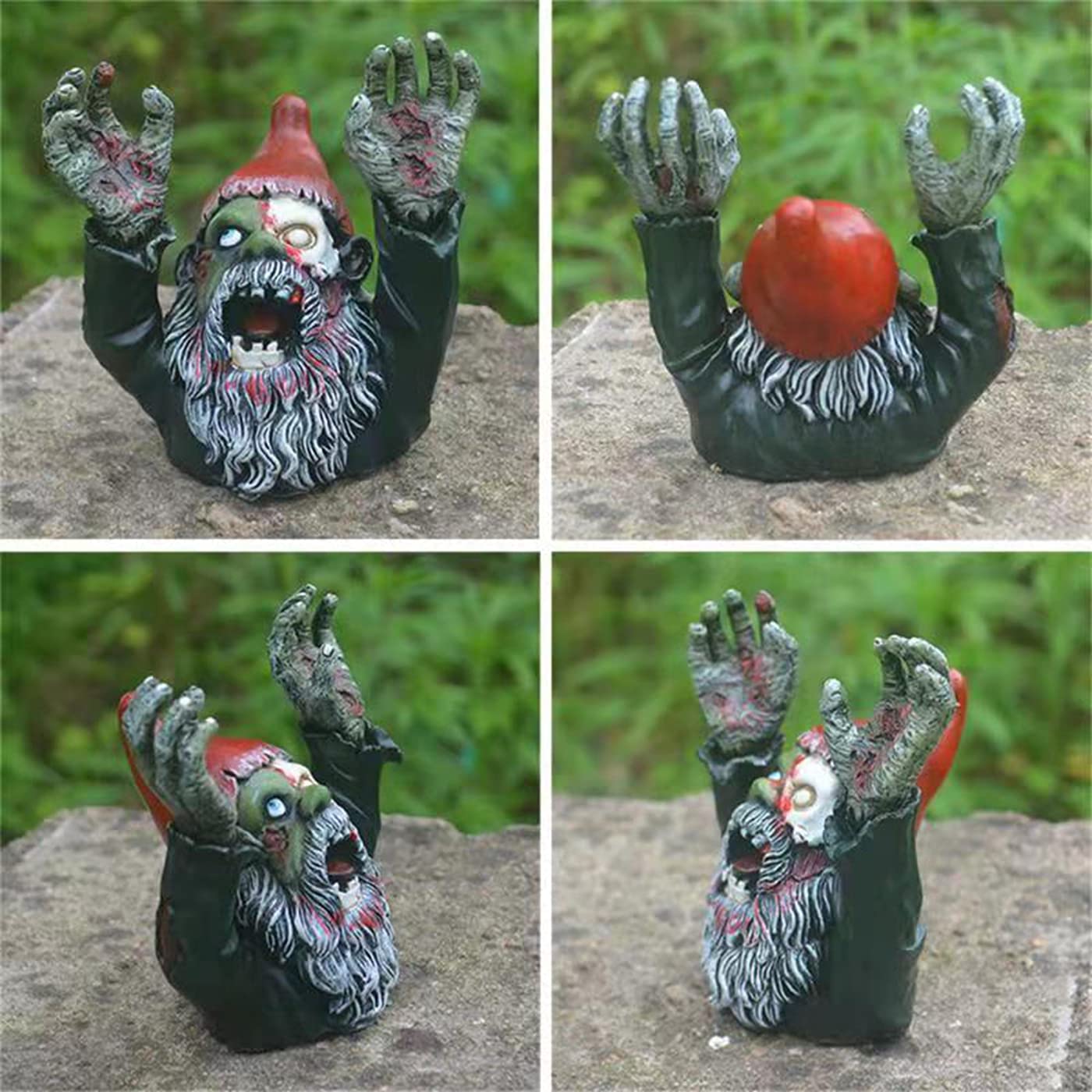 SDASF ZWFDC Resin Zombie Gnomes, Gnomes Garden Decor, for Garden Sculptures & Statues Outdoor Decorations for Patio Walking Dead Gnome Zombie Gnome- 4.13inch