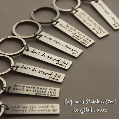 Key Chain Drive Safe I Love You Engraved Initial Personalized Gift for Husband Boyfriend Keychain Gift Car Accessories – Valentine’s Day Gift for Him Her Couples Romantic Love Keepsake (A)