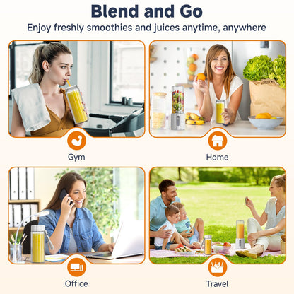 COKUNST Portable Blender, Small Smoothie & Shake Maker with LED Display, 17 oz (500ml) Personal Blender with 6 Blades, USB C Rechargeable Juice Mixer with Extra Lid for Travel, Office, Gym, Home