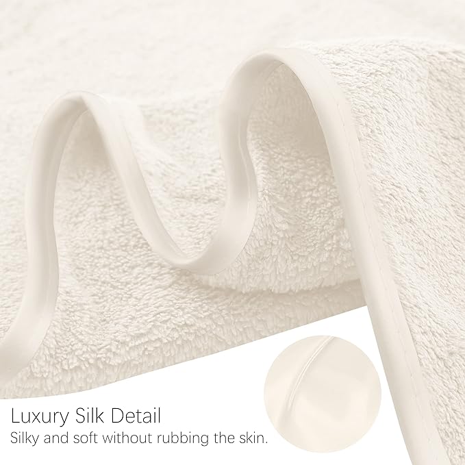 TENSTARS Silk Hemming Bath Towels