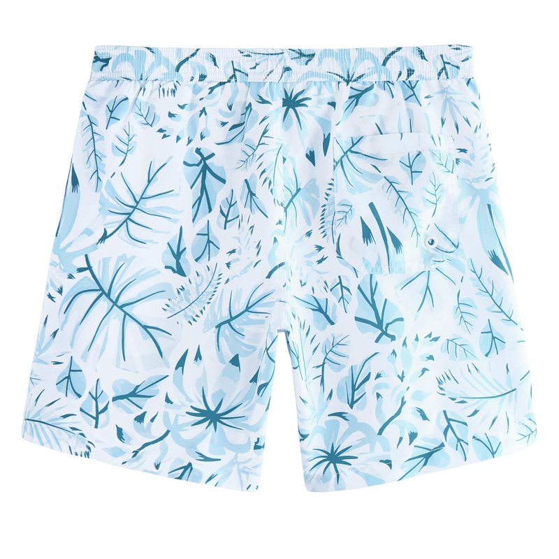 maamgic Mens Swim Trunks Quick Dry Swim Shorts with Mesh Lining Funny Swimwear Bathing Suits 7inch Veined Leaves Blue Small