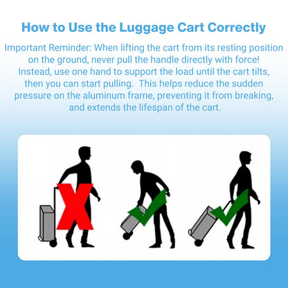 Vsaikeo Small Folding Hand Truck Dolly with 2 Wheels, Lightweight Aluminum Foldable Luggage Cart, Collapsible Cart Portable Dolly for Airport Travel Moving Use