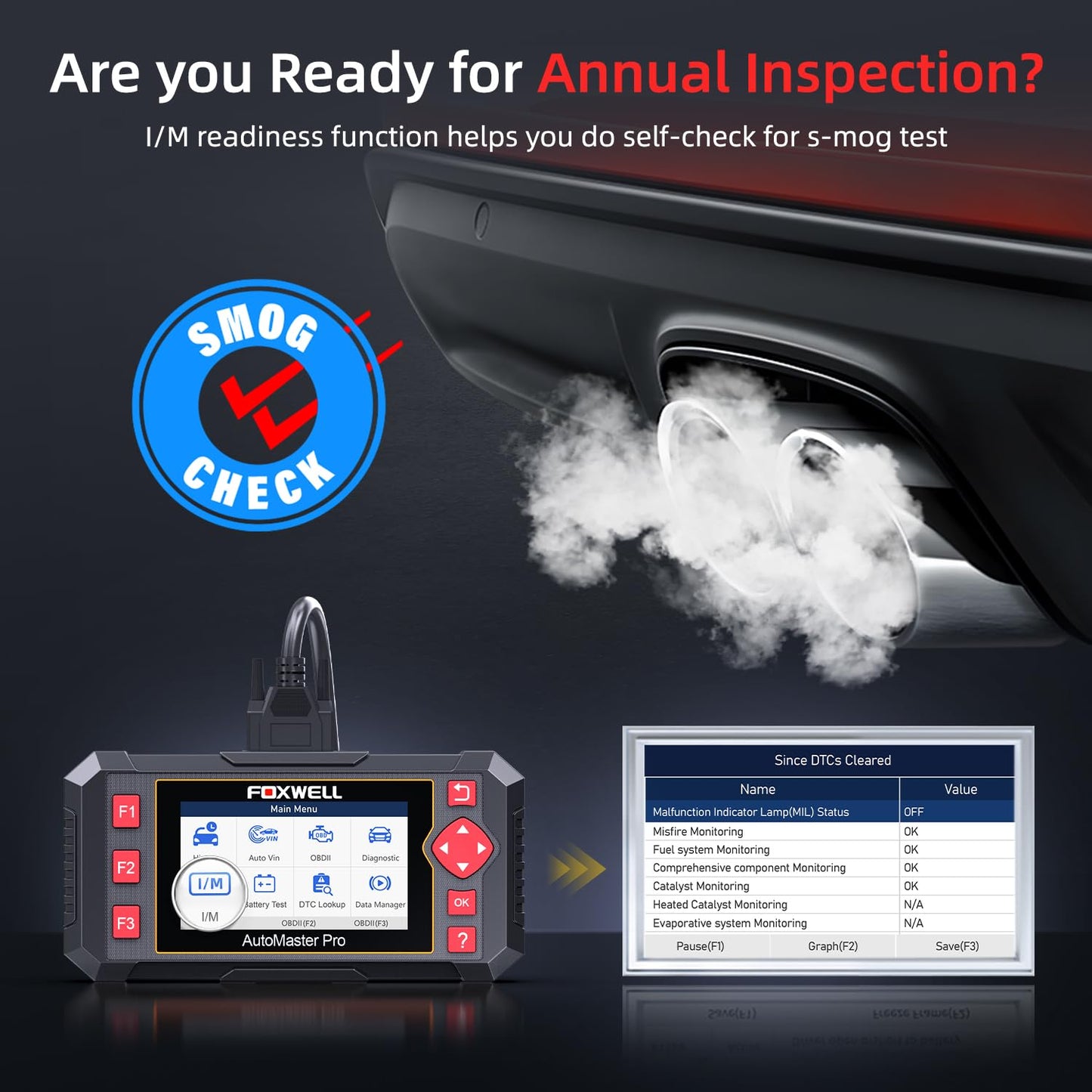 FOXWELL Car Scanner NT604 Elite OBD2 Scanner ABS SRS Transmission, Check Engine Code Reader for Cars and Trucks, Diagnostic Scan Tool with SRS Airbag, Automotive Diagnostic Tool with Live Data