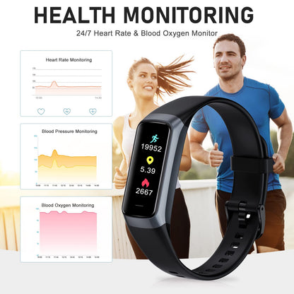 Bakoor Fitness Tracker, Blood Pressure Watch with 24/7 Heart Rate, 1.10" Step Counter Pedometer Calories Sleep Trackers, Activity Fitness Watch for Women Men