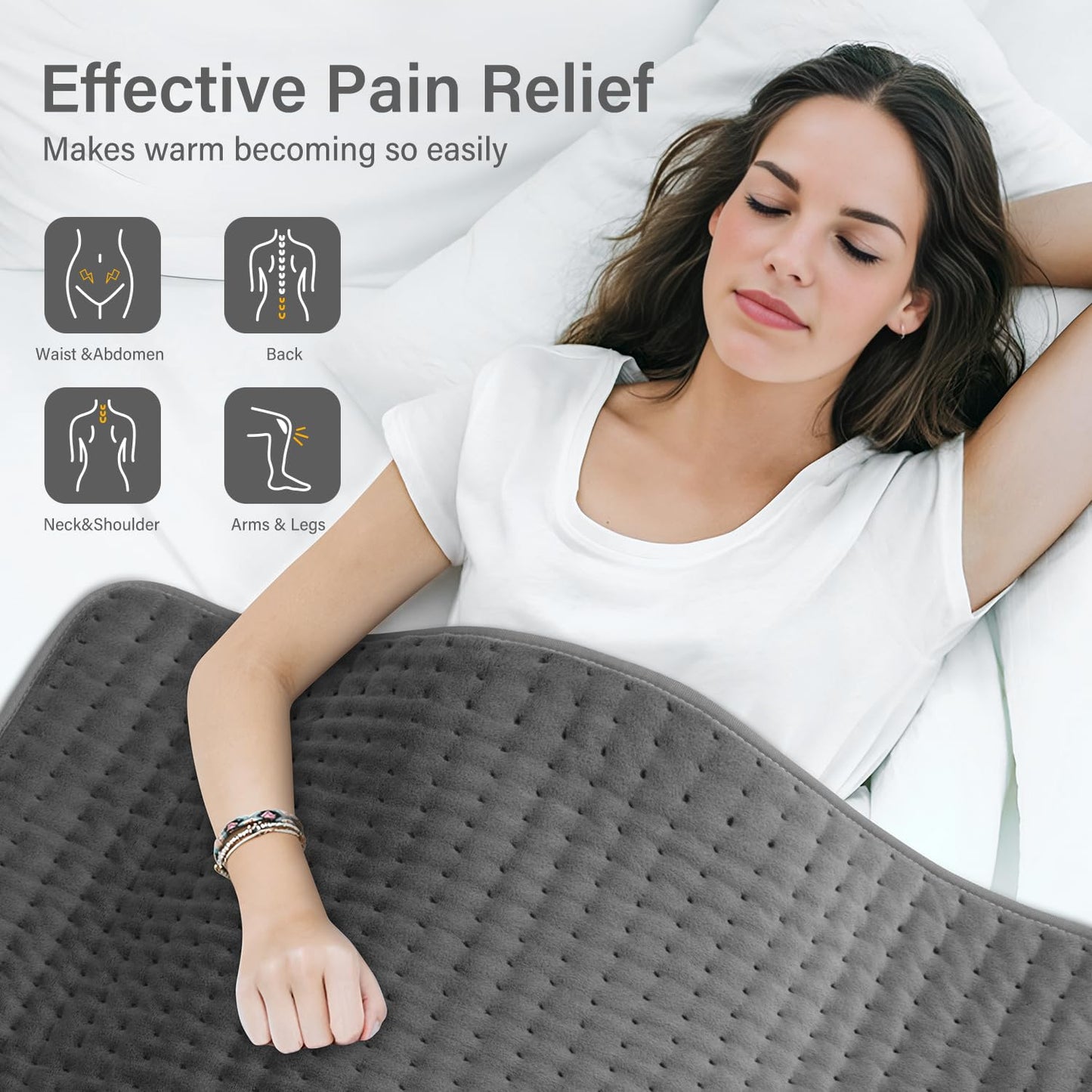 XXXL Heating Pad for Back & Women, Electric Large Heating Pads for Period Cramps Shoulder Neck Legs Pain Relief, 17"x33" King Size Heat Pad, Auto Off, Birthday Mother’s Day Gifts for Mom Dad Women Men