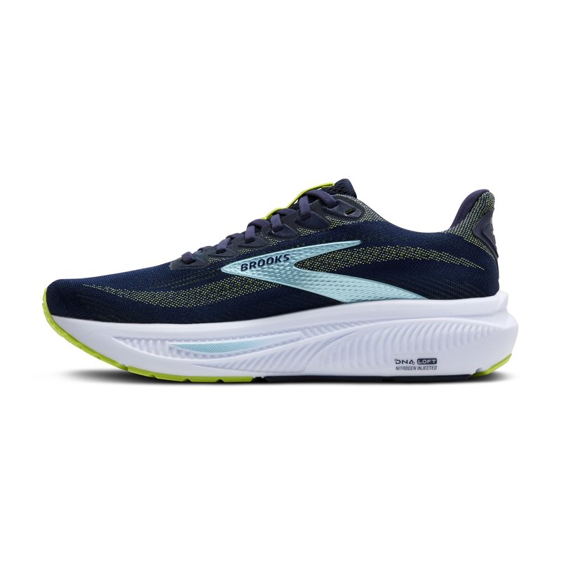 Brooks Men’s Ghost 17 Neutral Running Shoe - Peacoat/Lime/Blue - 9.5 Medium