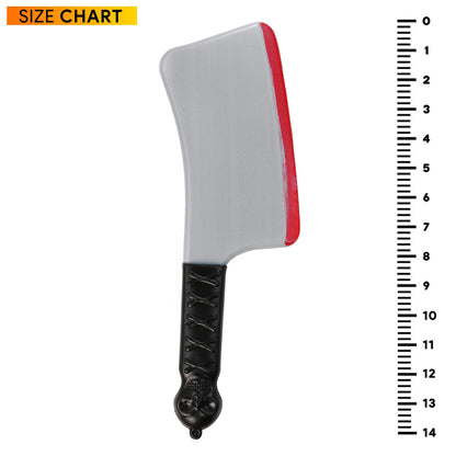 Skeleteen Bloody Butcher Knife Costume- Fake Cleaver Weapon Meat Cleaver with Blood and Jolly Roger Handle
