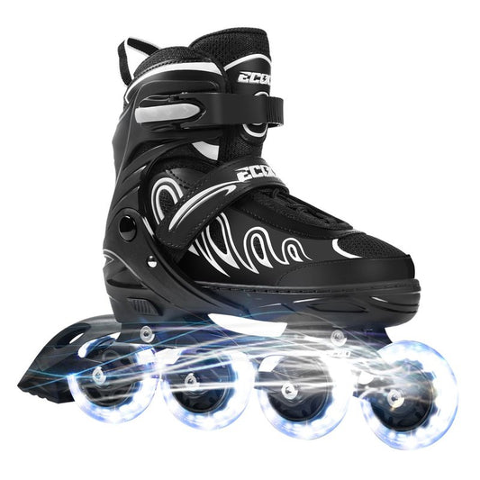 ECOO Inline Skates for Girls and Boys Ages 5-8 8-12 Light up Wheels, Adjustable Size Roller Skates Blades Kids Adult Women Outdoor