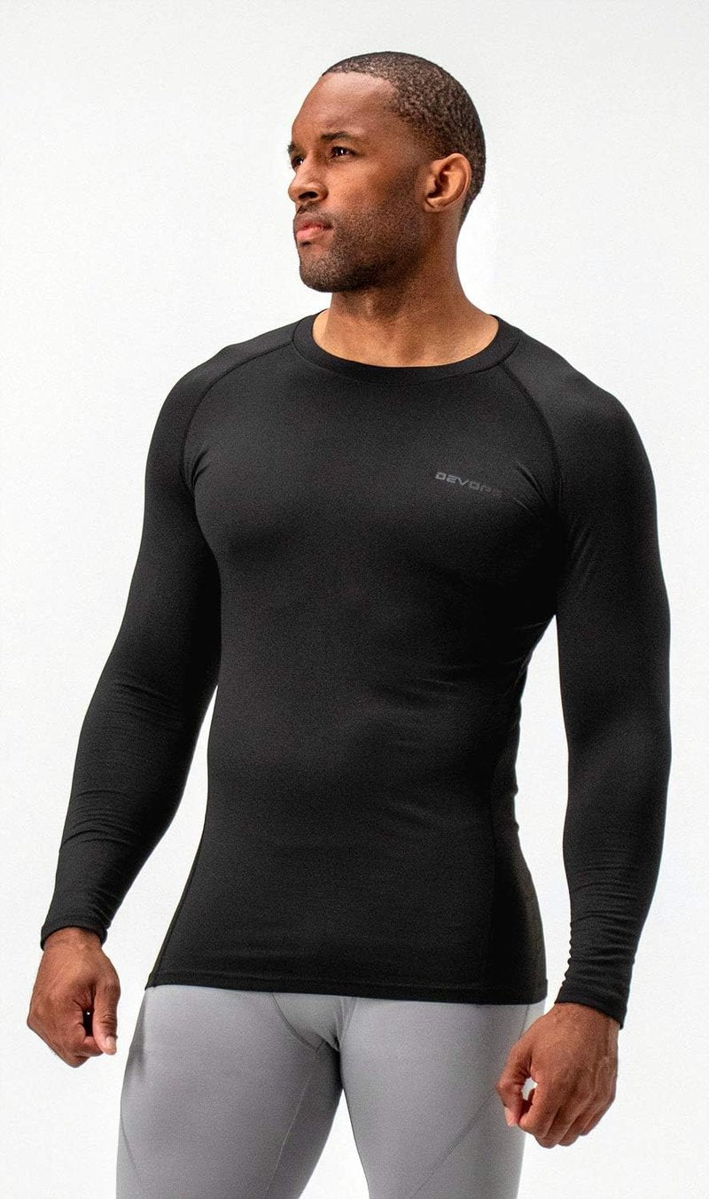 Men's Thermal Long Sleeve Compression Shirts - Fleece Lined Base Layer | 2 Pack