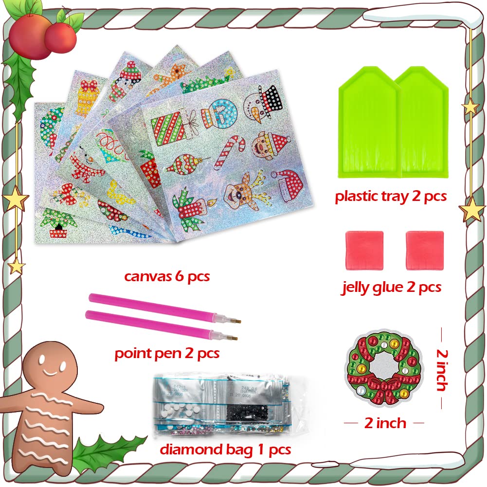 Labeol Diamond Art Kits for Kids Boys and Girls Ages 6-8-10-12 Easy to DIY Creative Diamond Art Sticker Craft by Numbers Kits for Kids and Adult Beginners (Christmas)