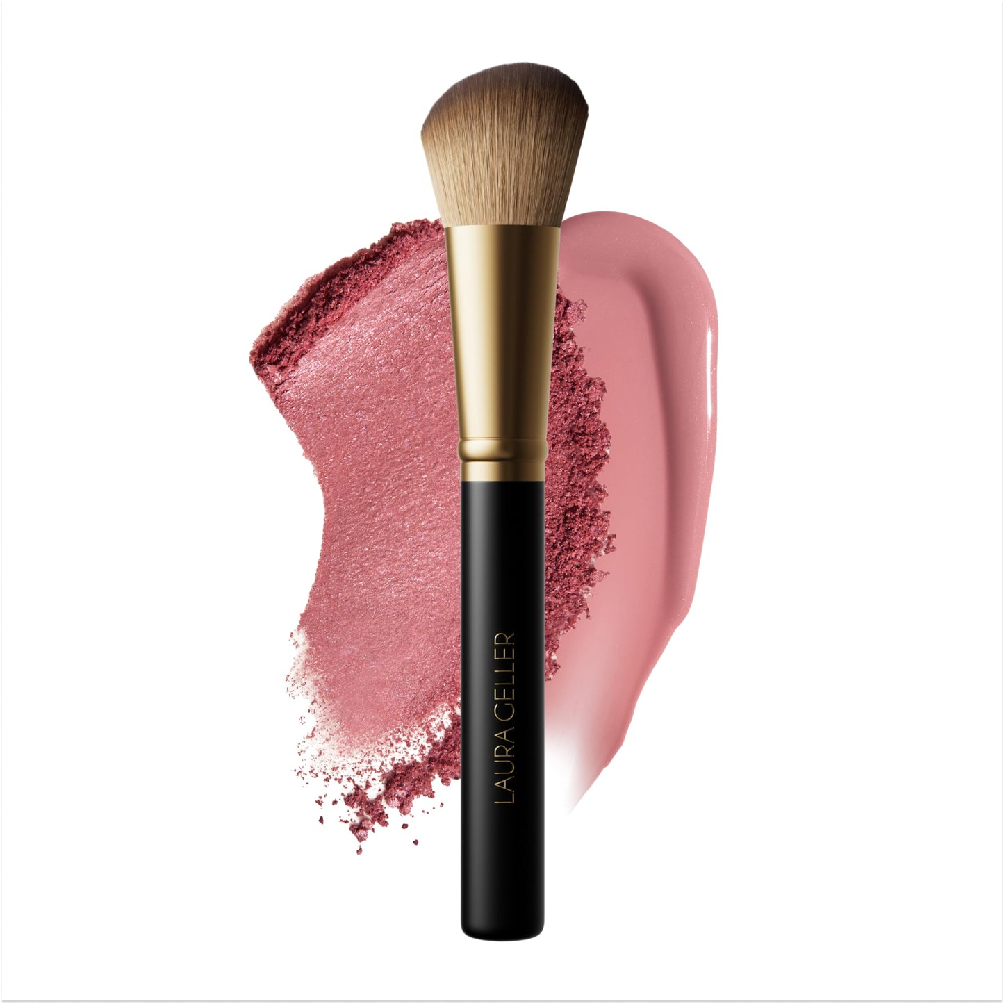 LAURA GELLER NEW YORK Retractable Black Kabuki Brush for Liquid, Cream and Powder Face Makeup With Aluminum Handle