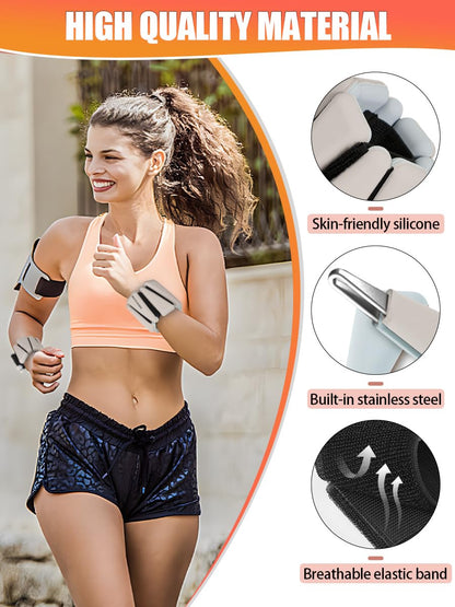 BECOJADDE Ankle Weights for Women Set of 2 (2 lb Each) Adjustable Wrist Weights Training Intensity for Strength Training Walking Running Yoga Pilates Jogging for Women Men, Pewter Beige