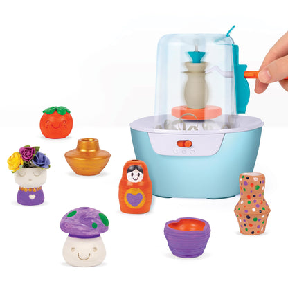 Make It Real: Mini Pottery Studio Deluxe Set - DIY All-in-1 Sculpting Craft Kit, All Skill Levels, Miniature Clay Projects, Kids Girls & Tweens Age 8+