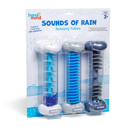 hand2mind Calming Sounds Sensory Tubes, Rain Sound Fidget Tubes, Rainstick Instrument, Toddler Sensory Toys, Calm Down Corner Supplies, Science Classroom Weather Toys, Play Therapy Activities