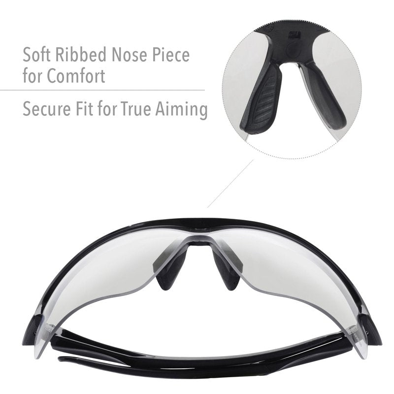 Howard Leight by Honeywell Uvex Acadia Shooting Glasses with Uvextreme Plus Anti-Fog Lens Coating, Clear Lens (R-02214)