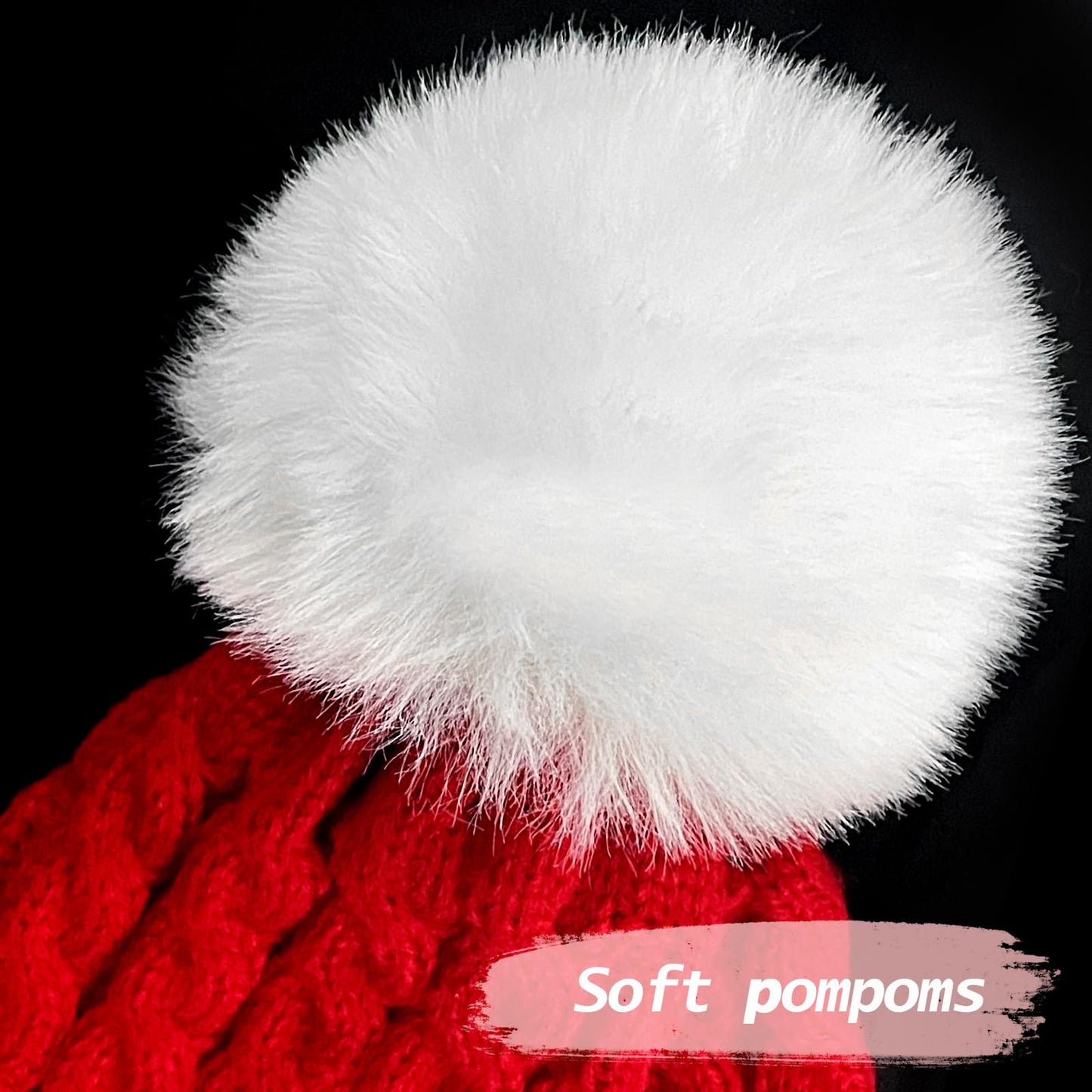 Christmas Knit Santa Hat Baby Knitted Beanie Hat for Infant‌ Toddler‌ 0 to 3 Years Old Red