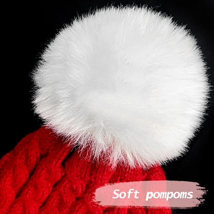 Christmas Knit Santa Hat Baby Knitted Beanie Hat for Infant‌ Toddler‌ 0 to 3 Years Old Red