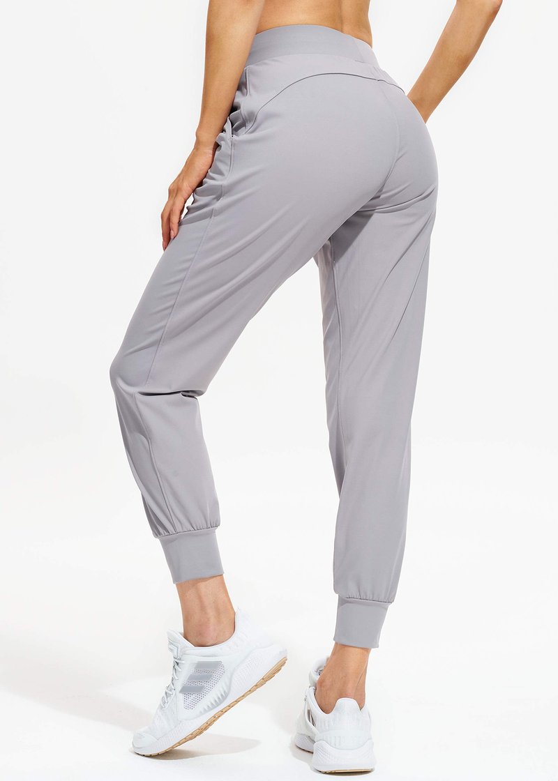 Libin Women's Joggers Pants Athletic Sweatpants with Pockets Running Tapered Casual Pants for Workout,Lounge, Light Grey 3XL