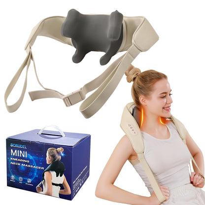Neck Massager Roller with Heat Shiatsu Deep Tissue Kneading Massager Neck and Back Massager Gift for Mom Dad Christmas Black