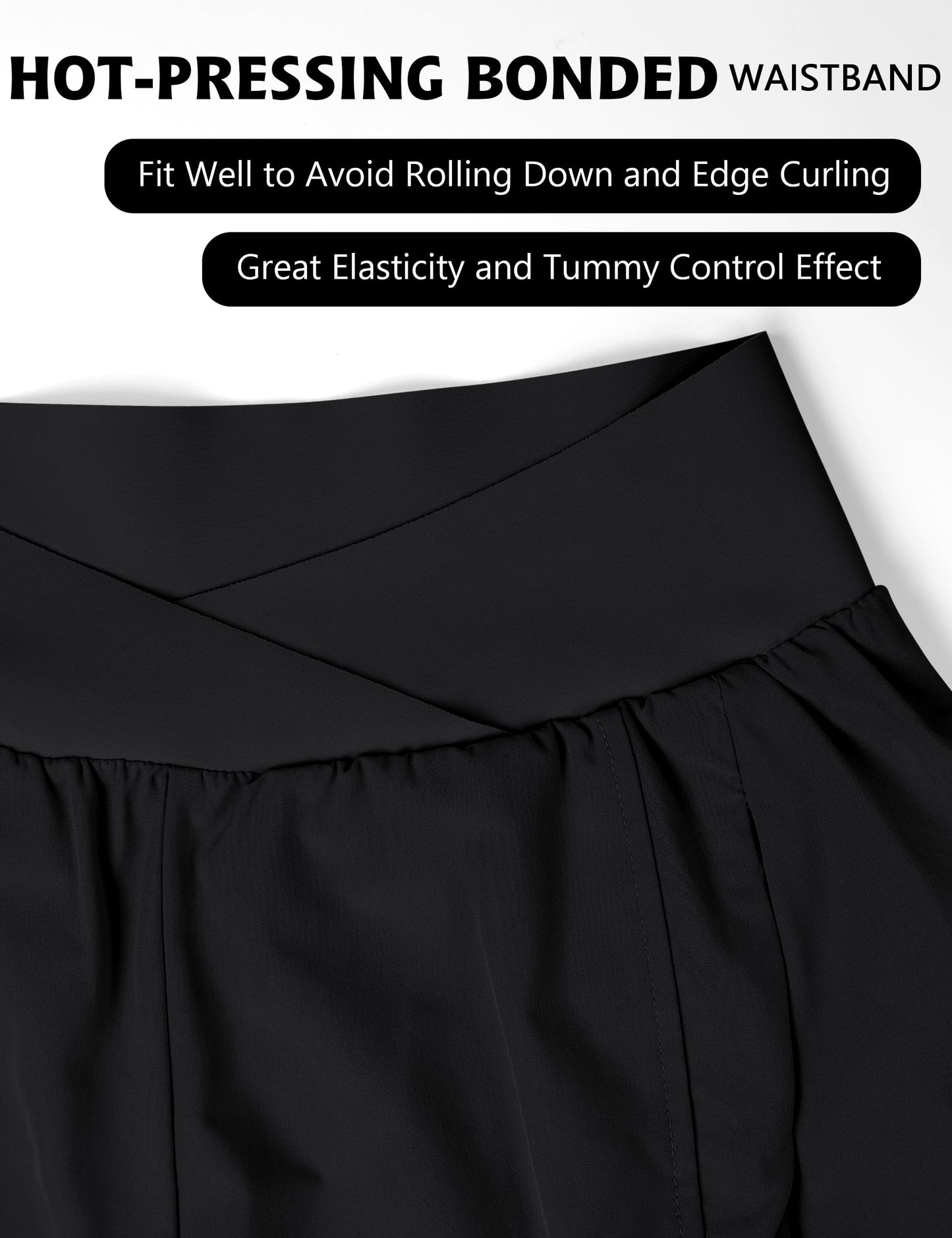 Blooming Jelly Women's Workout Shorts Athletic Running Elastic High Waisted Black Gym Yoga Shorts with Zipper Pockets (Black,Medium)