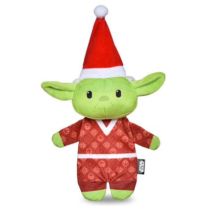 STAR WARS for Pets Holiday 9" YODA Elf with Flat Body Pet Toy, with Crinkle & Squeak | 9” Plush Squeaker Holiday YODA Pet Toy Toy for Dogs | Dog Stocking Stuffers