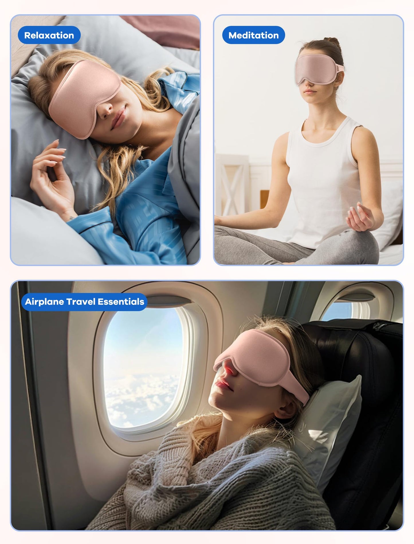 3D Cooling Gel Sleep Mask for Women & Men – 6oz Weighted Eye Mask for Sleeping, 100% Blackout, Ice Cold Gel, Migraine & Headache Relief, Eye Care, Deep Relaxation, Airplane Travel Essentials, Gift