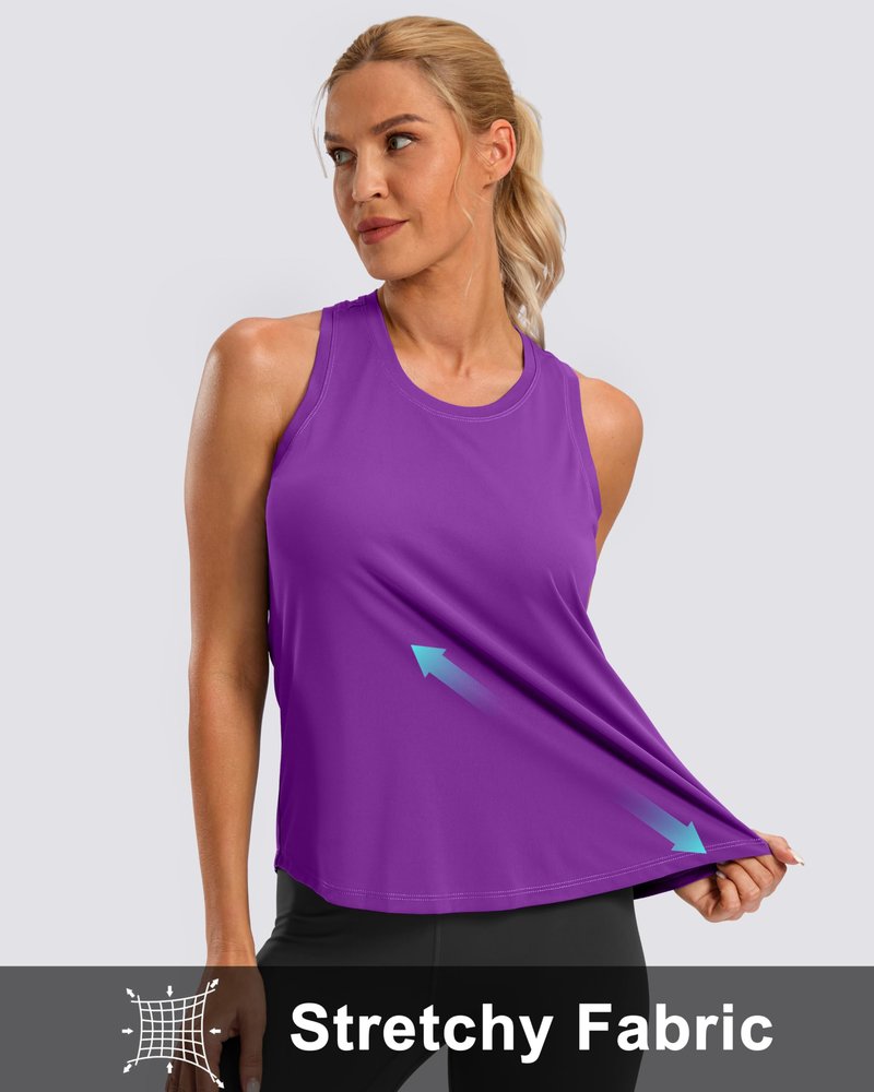 G Gradual Women's Workout Tank Tops Racerback Athletic Yoga Tops Loose Fit Sleeveless Running Gym Sports Shirts for Women(Dark Purple,M)
