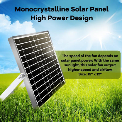 erifyng Solar Powered Fan, Solar Fan for Shed, Chicken Coop, Greenhouse, Outside with Two IPX7 Waterproof 5In Fans 13Ft On/Off Switch Cable Exhaust Intake Mounting Way and Installation Kits