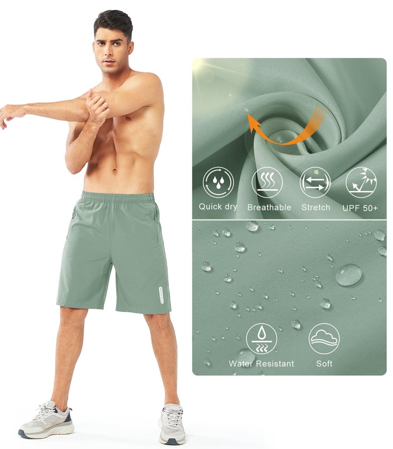 NORTHYARD Men's Athletic Running Shorts Quick Dry Workout Shorts 7"/ 5"/ 9" Lightweight Sports Gym Basketball Tennis Hiking Exercise LODENFROST-9inch 2XL