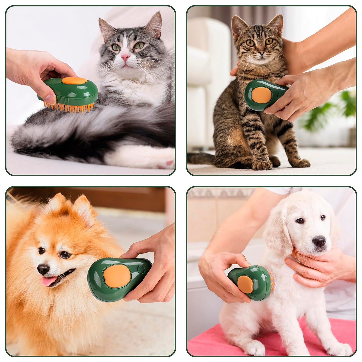 3-in-1 Steam Brush for Cat and Dog Deshedding - Portable Pet Hair Removal Tool for Indoor Shedding, Grooming Supplies