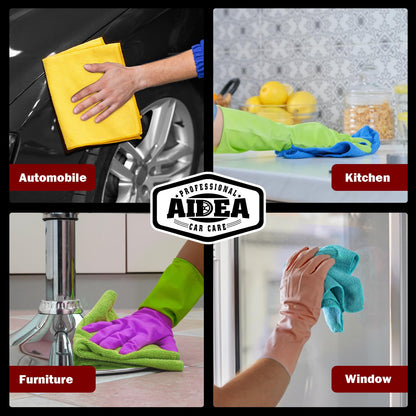 AIDEA Microfiber Cleaning Cloth, 50PK, Microfiber Towels for Cars, Premium Wash Cloths, Dusting Cloth Cleaning Rags, Absorbent Towels for SUVs, House, Kitchen, Window, Cleaning Supplies12×12"