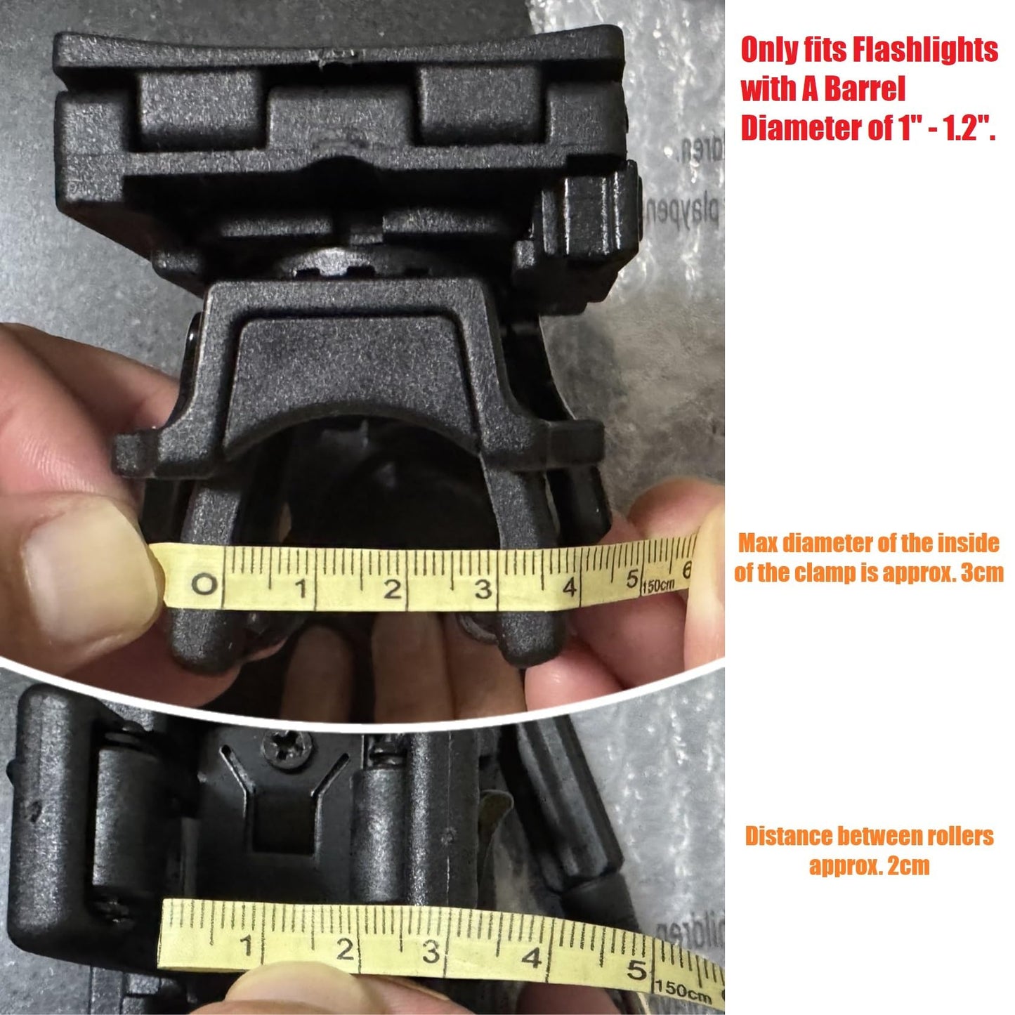 TACNEX Quick Release Flashlight Holder w/MOLLE Vest Clip Tactical Torch Holster Carrier Rotatable Light Carry Case Stand fit 1"-1.2" Diameter Flashlight for Police Leo Security Military Patrol