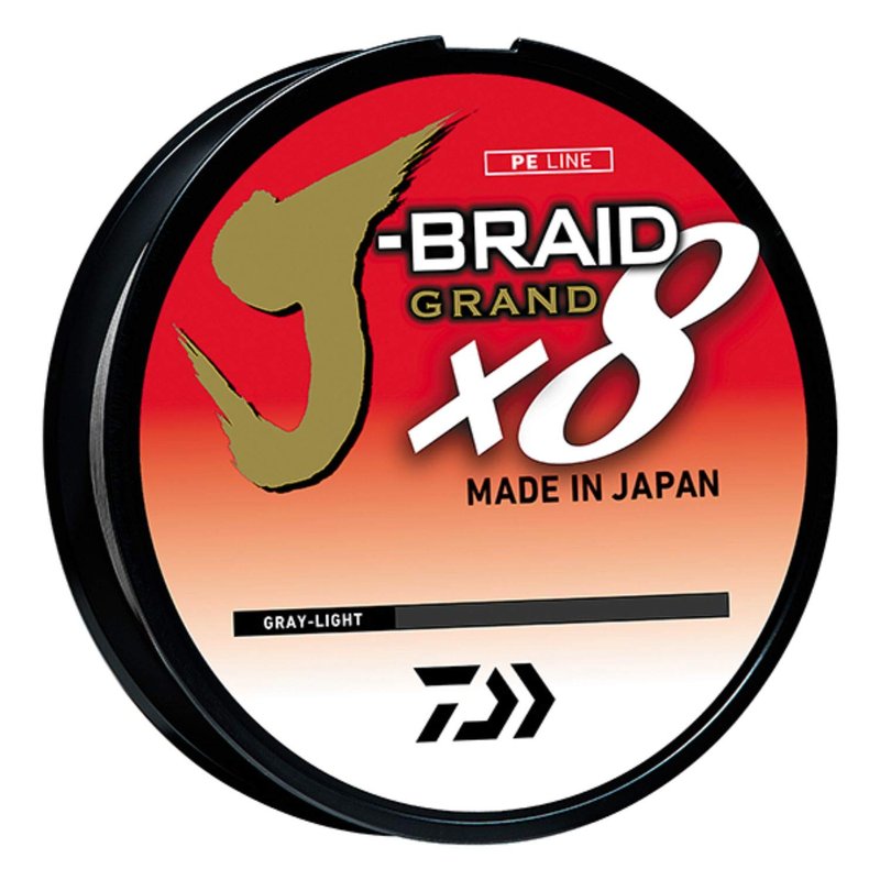 Daiwa JBGD8U6-150GL J-Braid X8 Grand Braided Line, 150 Yards, 6 Lbs Tested, .003" Diameter, Light Gray
