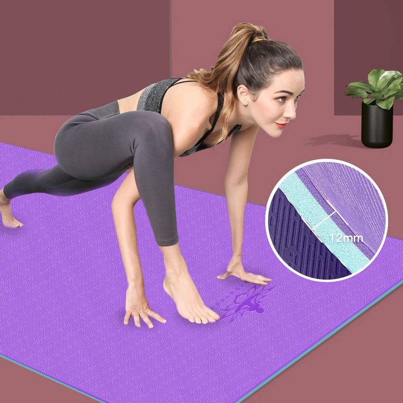 Extra Thick TPE Yoga Mat - Eco-Friendly, Anti-Tear Design | 72" x 32" x 1/2" for Home & Travel