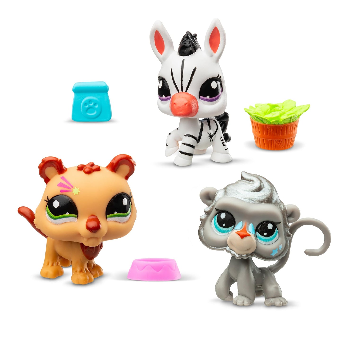 Littlest Pet Shop Series 2 Pet Trio Tube Zoo Pets | Each Pet Trio Tube Contains 3 LPS Mini Pet Toys 1 Accessory 1 Collector Card And 1 Virtual Code | Collectable Toys For Girls And Boys