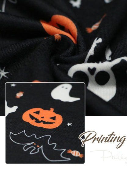 Anbech Women Plus Size Halloween Tops Pumpkin Grapchic Thanksgiving T-Shirt (Full Black, 5XL)