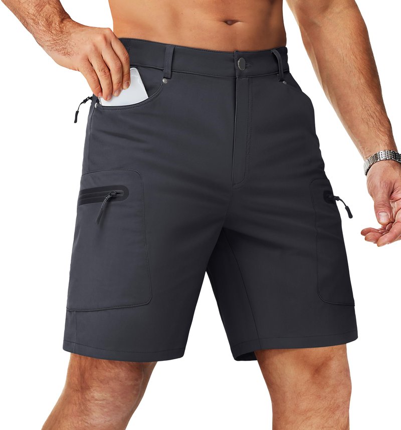 TACVASEN Mens Cargo Casual Shorts Quick Dry Lightweight Hiking Shorts for Men 10 Inch Inseam with Zipper Pockets for Outdoor Golf Summer