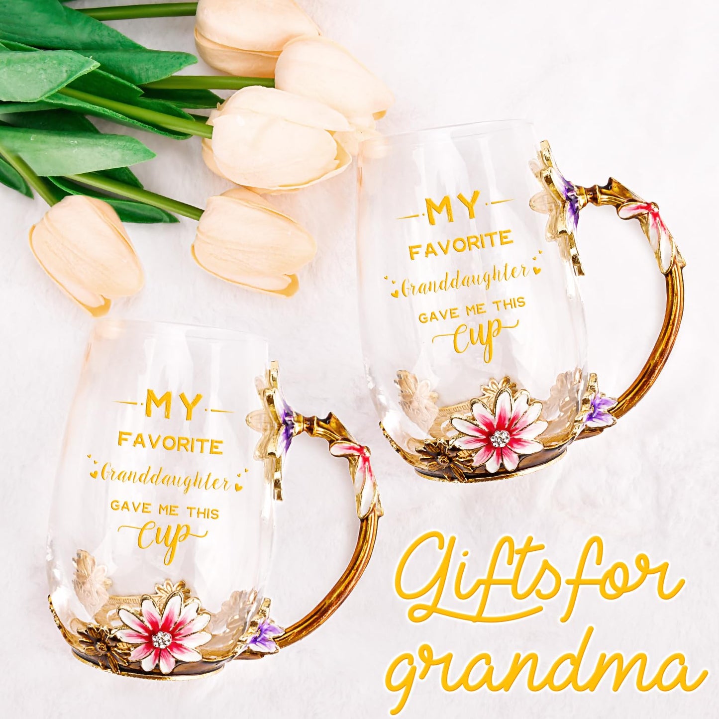 OEAGO Gifts for Mom Women Valentines Day Gifts for Her Glass Coffee Enamels Mug Best Birthday Valentine's for Girlfriend Wife Mothers Day from Daughter Son Tea Cup Stocking Stuffers Christmas