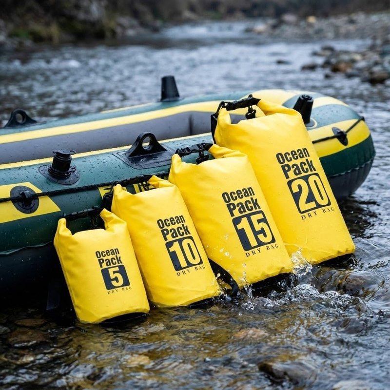 LTMGL Floating Waterproof Dry Bag 5L/10L/15L/20L, Roll Top Sack for Kayaking,Floating, Swimming, Camping, Hiking, Beach, Fishing, Diving Heavy Duty Straps (Multiple Colors Available) (YELLOW, 10L)
