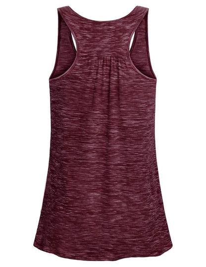 Cestyle Gym Shirts for Women, Ladies Fitness Tops Activewear Clothes Sleeveless Scoop Neck Loose Fit Knitted Breathable Flowy Racerback Cami Tanks XX-Large Wine