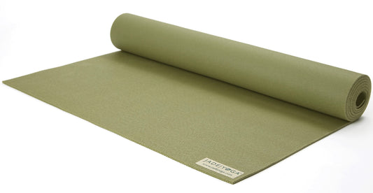JadeYoga Travel Yoga Mat - Packable, Lightweight, & Portable Yoga Mat - Non-Slip Natural Rubber Mat for Women & Men - Great for Yoga, Home, Gym, Pilates, Fitness & Stretching (Olive Green, 68" x 24")