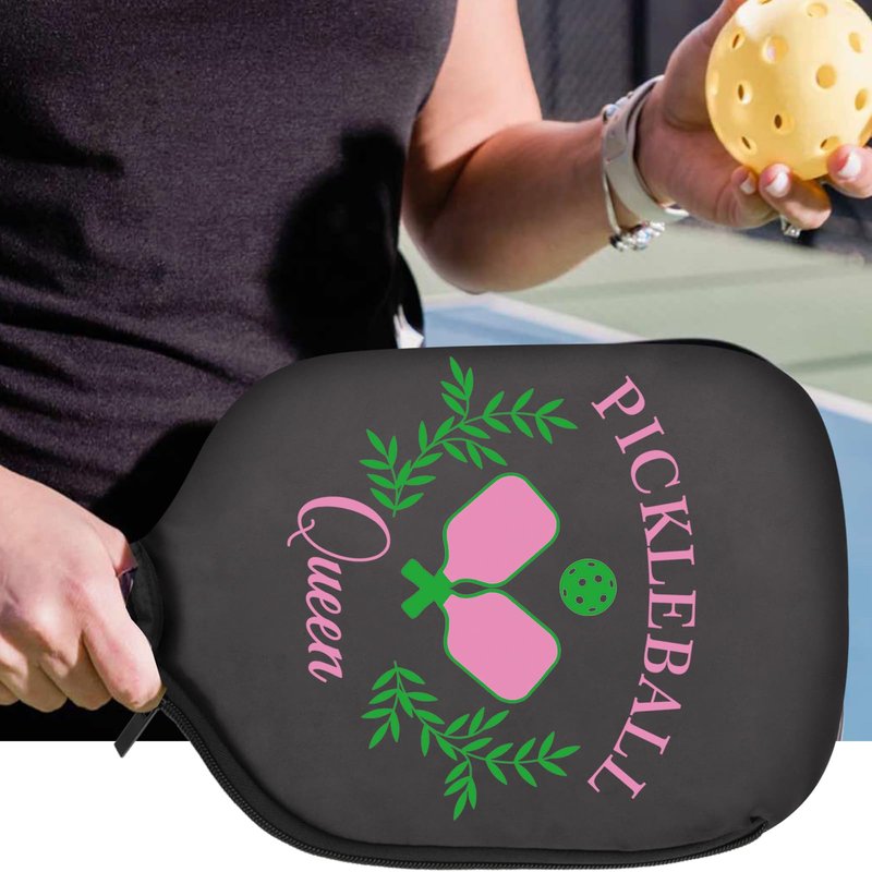 PWHAOO 2PC Pickleball Queen/Pickleball Social Club Pickleball Paddle Covers Funny Pickleball Paddle Pouch Gift (Pickleball Queen Paddle)