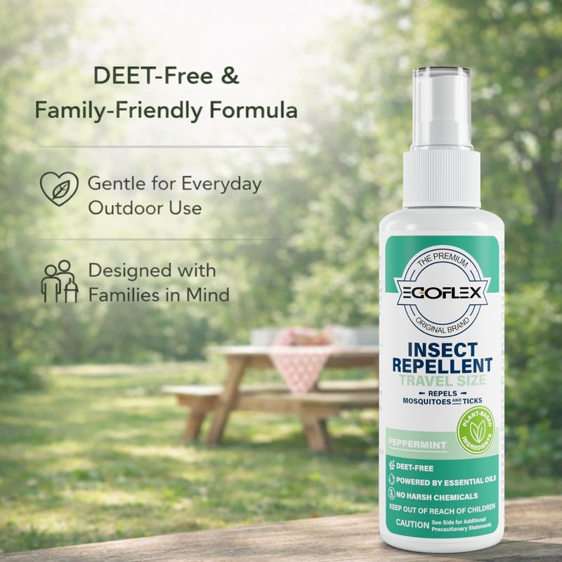 3-Pack Mosquito Repellent Spray - DEET-Free Bug Spray Travel Size TSA Approved - Mosquito, Tick & Insect Killer Deterrent with Natural Essential Oils - Peppermint Scent - Safe for Family - 3 Fl Oz