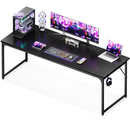 Coleshome 71 Inch Computer Desk, Modern Simple Style Desk for Home Office, Study Student Writing Desk, Black