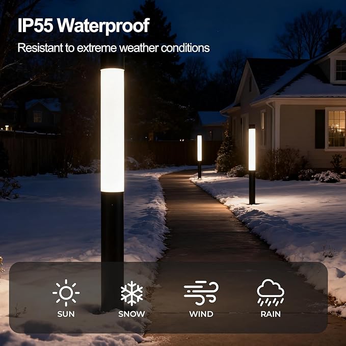 SkyGlow Lamp Post Light, 71" 120V Line Voltage Aluminum LED IP55 Waterproof Outdoor Landscape Bollard Lights Modern Curb Appeal for Garden Lawn Pathway Path Patio Courtyard Driveway Decoration