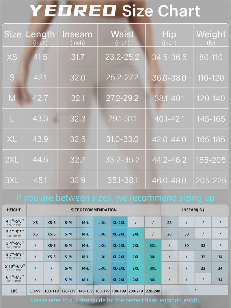 YEOREO CoreFlex Women Workout Flare Leggings with Pockets Hidden Scrunch High Waisted Cargo Gym Yoga Leggings Light Khaki XXL