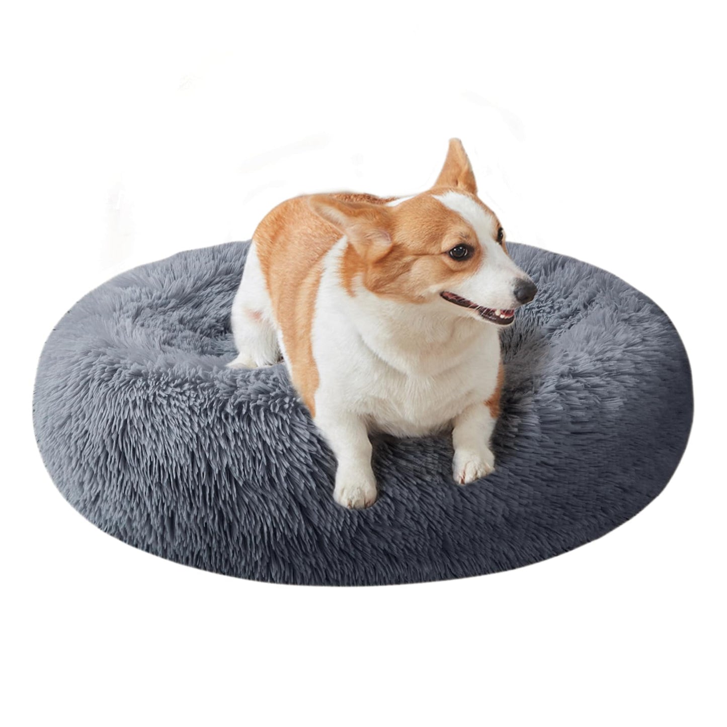 Cat Beds for Indoor Cats,20/24 Inch Round Donut Washable Cat Bed,Fluffy Calming Self Warming Soft Donut Cuddler Cushion Pet Bed for Small Dogs Kittens,Non-Slip